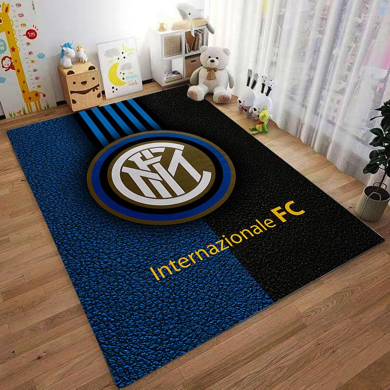 Blue and Black Internazionale Carpet suitable as a non-slip mat for the living room or bedroom sofa