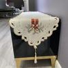 Christmas Table Flag Embroidered Candle Pattern Dining Table Tv Cabinet Long Tablecloth Table Flag