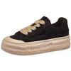 Thick-soled German Training Shoes Women's 2025 New Dissolved Small Black Shoes Low-top Non-slip Board Shoes Casual Versatile Sports Shoes