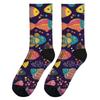 Ocean Elements Bunter Fischdruck Unisex Mode Socken Harajuku Retro Abstrakte Kunst Crew Socken Weiche Atmungsaktive Freizeit Sportsocken