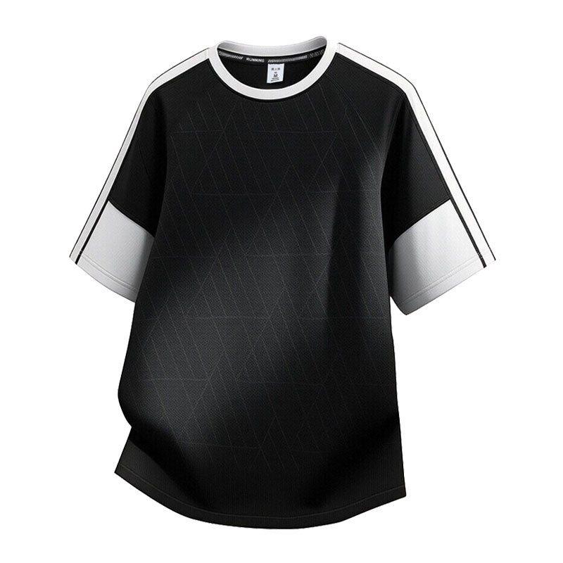 2026 Summer Ice Silk Quick Dry Men s Trendy Short Sleeve Round Neck Top L