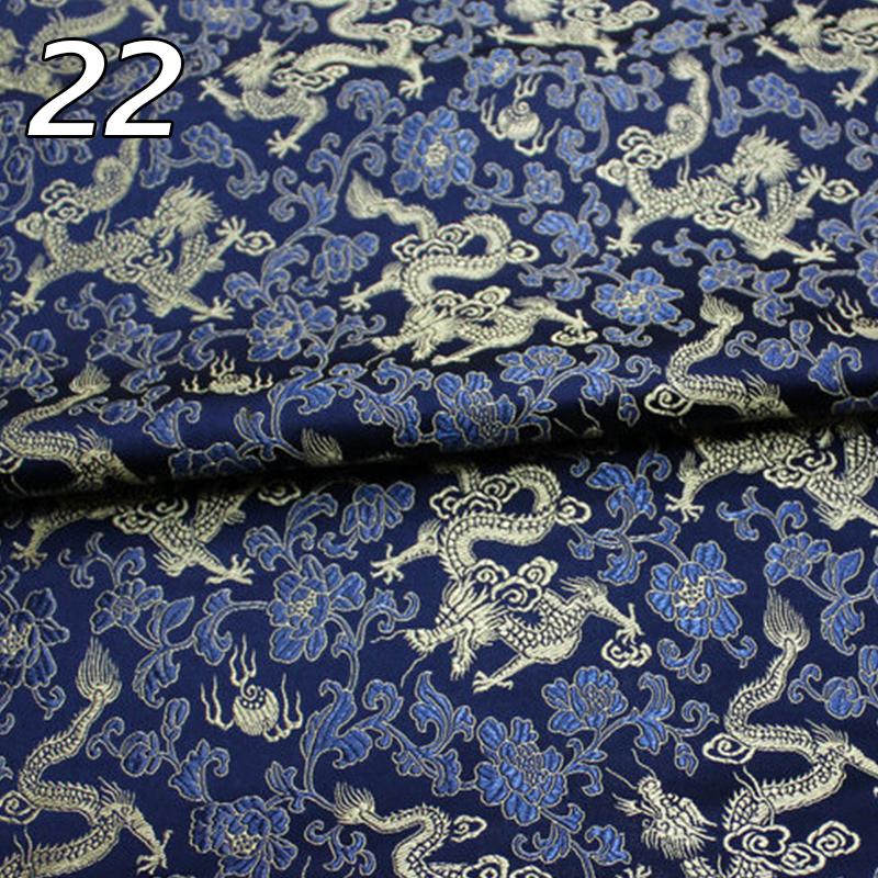 Chinese Traditional Embroidered Silk Brocade Dragon Pattern Fabric Tang Suit Hanfu Cheongsam Kid Wear Pillow Decoration Handmade