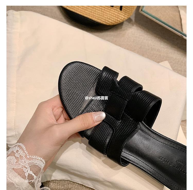 

Овчина~ Леди, таскающая праздничный ветер, плетеные тапочки, женские летние на толстом каблуке, кожаные тапочки-шлепанцы на улице 40