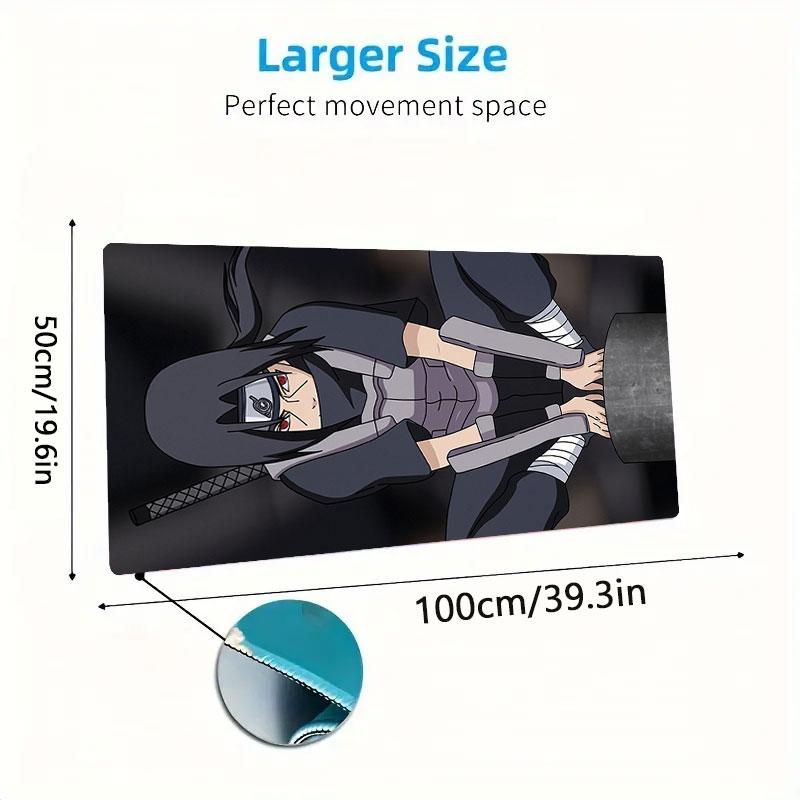 Uchiha Sasuke Mouse Pad, Large Gaming Desk Mat, Non-slip XXL Mousepad for Laptop & Tablet, Mini PC Playmat with Stitched Edges