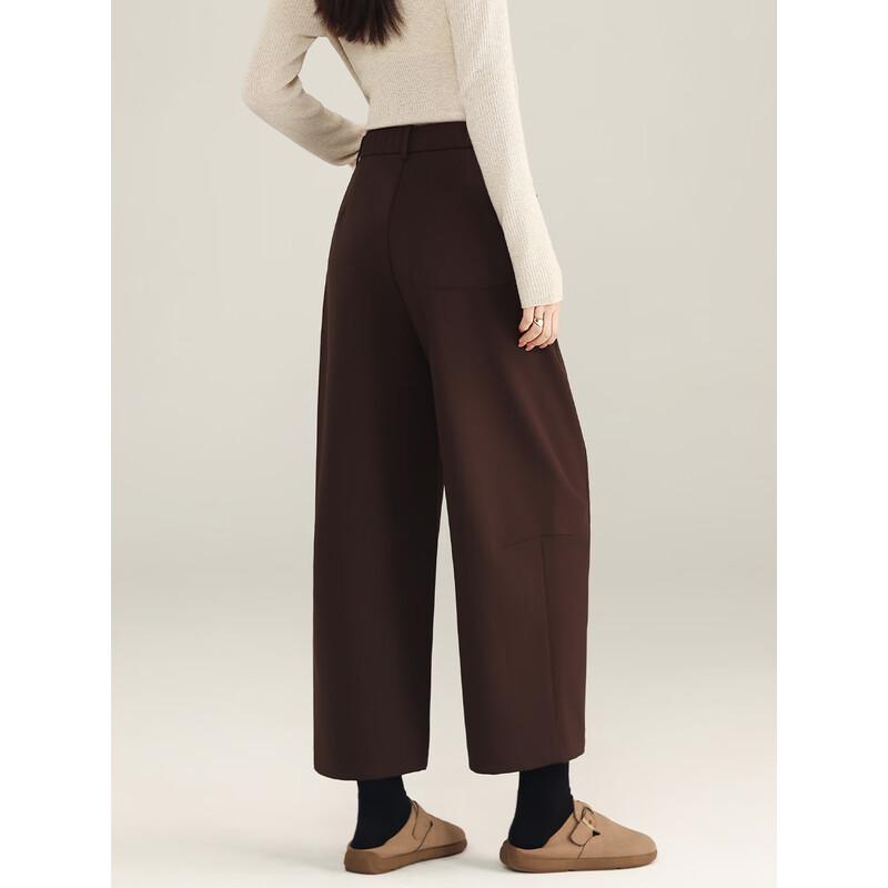 Mengshuya Women's High-Waist Loose Fit Ankle Pants