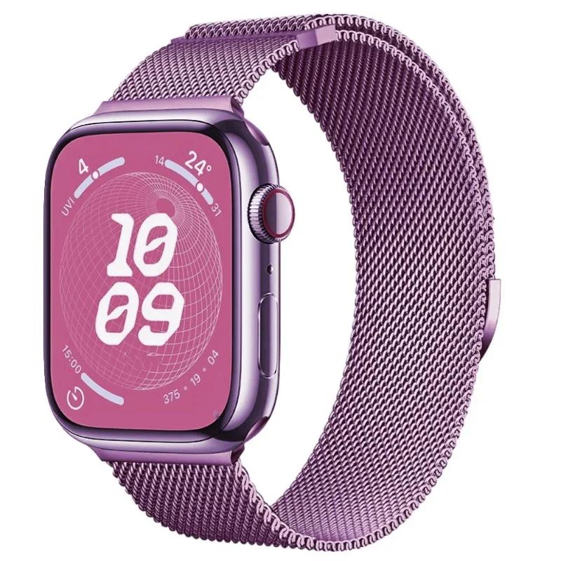 Milanese Strap For Apple Watch 10 9 8 7 41 45mm Ultra2 49mm Men's Women's Metal Breathable Band For iWatch SE 44 40 42 46mm Belt