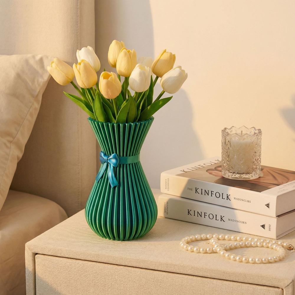 Waisted Hourglass Shape 3D Printed Flower Vases Flower Holder Office Tabletop Ornaments