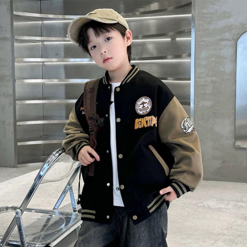 Boys' Spring and Autumn Jackets, Boys' Autumn Sports Baseball Uniforms, Big Children's Western-style Cardigan Tops