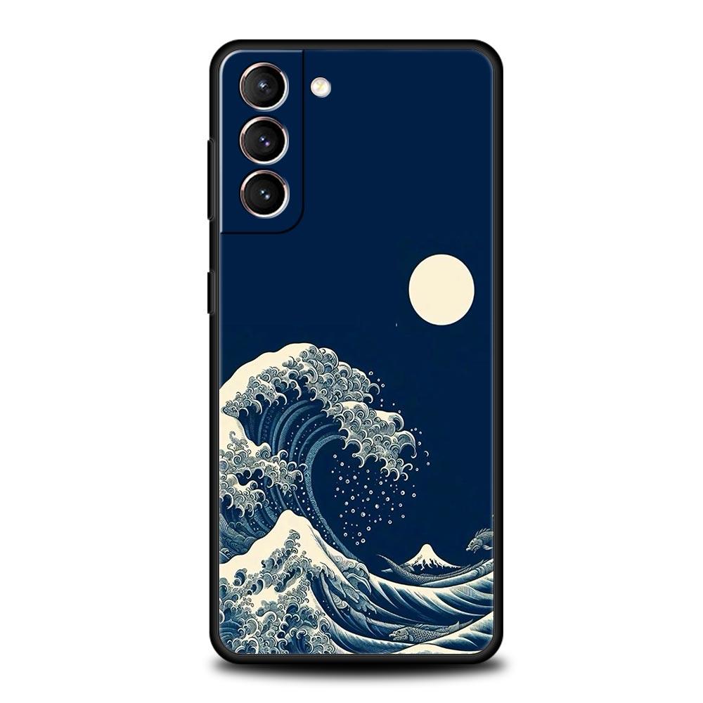 

Fashion Great Blue Wave Phone Case For Samsung Galaxy S25 Edge S24 S23 S22 S20 Ultra S21 FE 5G S10 Plus Soft TPU Cover For Samsung S10 Plus