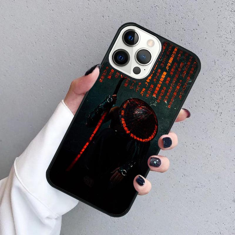 Samurai Japanese Warrior Mask Helmet Phone Case For iPhone 17 Air 16 Pro Max 15 14 Plus 12 13 Shell Cover Coque