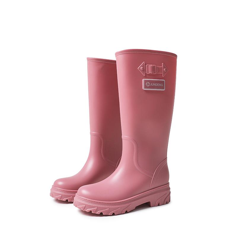 Fashion extra high wading women's boots long tube rubber shoes over the knee women's rain boots powder water boots dazzling black women