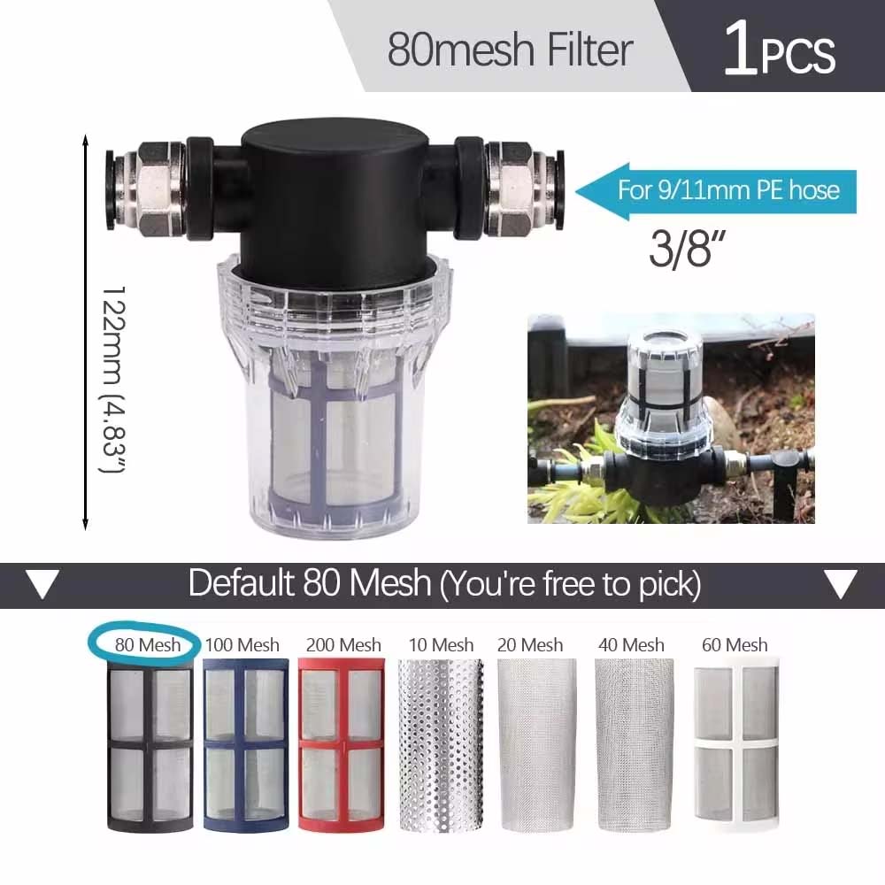 3-way 20/30/50cm Misting Nozzle 360° Bend Atomizer Sprayer Slip Lock Quick Connect 3/8" 9/12mm Garden Irrigation Cooling System