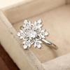 CopperSnowflake Ring Shiny AAA Zircon Winter Wedding Jewelry Gift for Women Snow Flower Party Accessory
