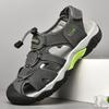 Mens Wide Width Casual Leather Sandals With Toe Protection Non-Slip Rubber Sole Outdoor Footwear