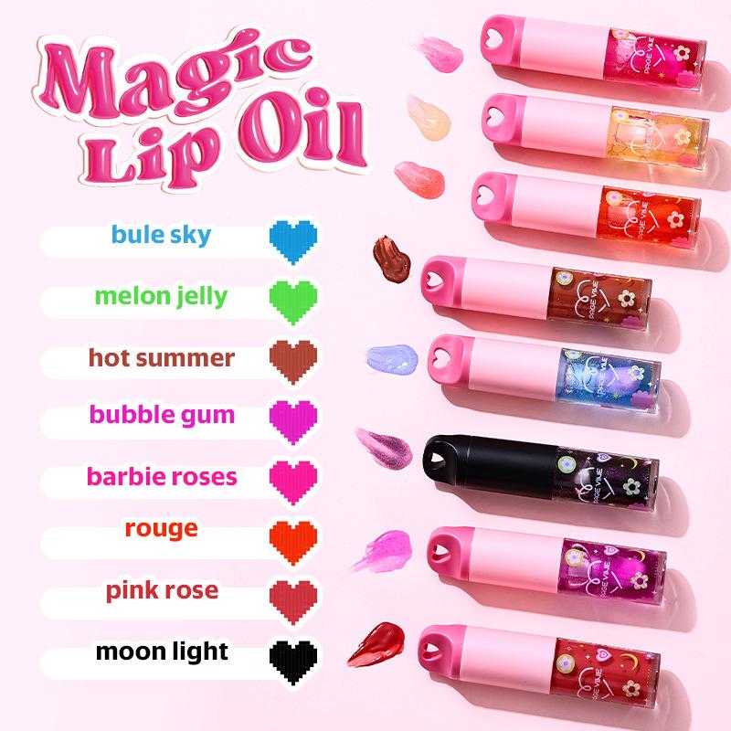 Mirror Pearl Lip Gloss Temperature Changing Soft Lip Oil Moisturizing Rich Lip Balm Waterproof Glass Liquid Lipstick Makeup