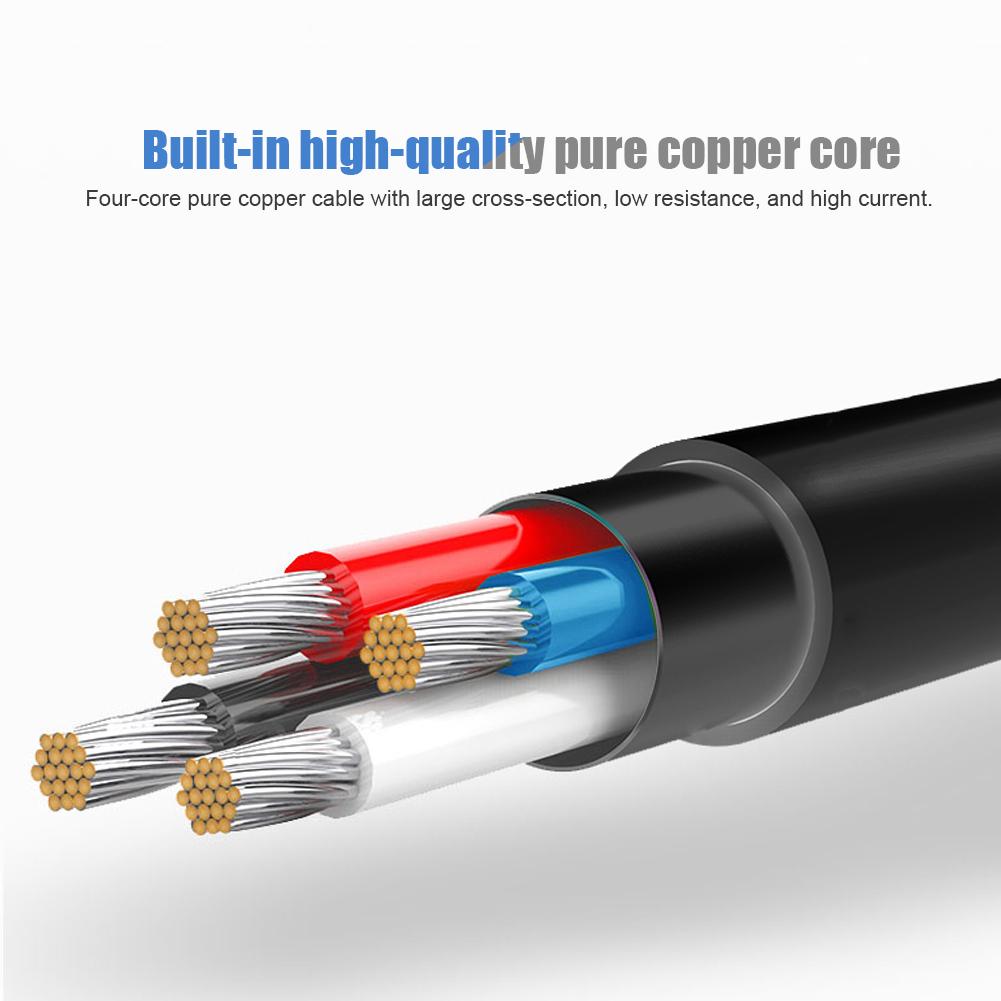 5A Type C Fast Charging Four Core Pure Copper Charging Cable Data Transmission Line 1 Meter