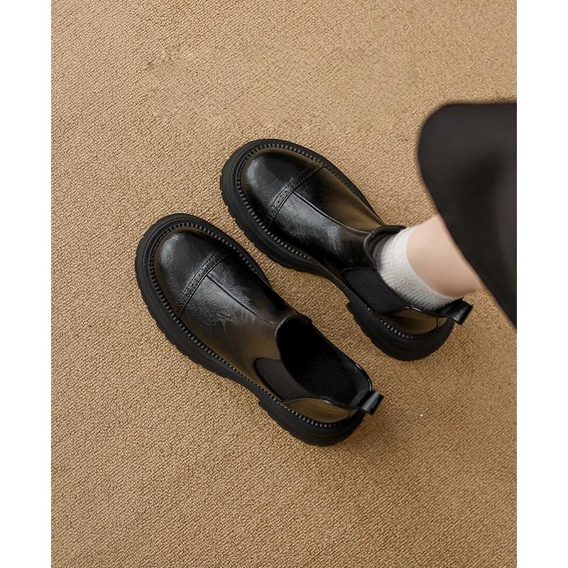 

Retro thick-heeled short boots for women s new small men are taller and thinner, and versatile Martin boots. 35 чёрный