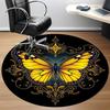 1pc Butterfly Ornament Chair Carpet for Office, Round Non Slip Durable Large Size Office Carpet, Suitable for Office