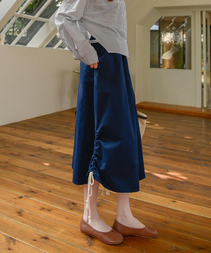 Pigment Balloon String Half-Banding Skirt (Kysk2511027)