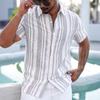 2026 Men's Summer New Style Turn-down Collar Striped Short-sleeve Casual Versatile Shirt