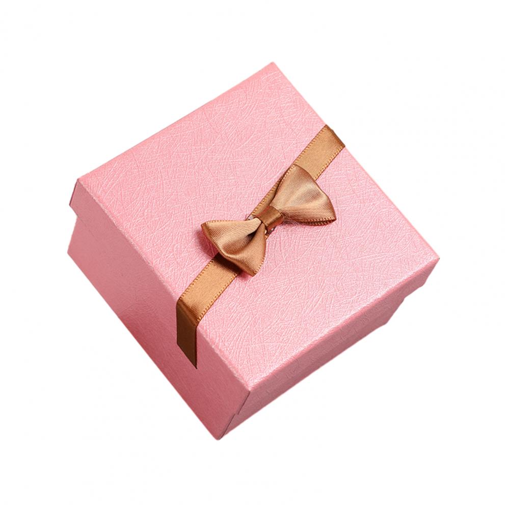 Presentförpackning med bandrosett och kudde Alla hjärtans dag Brudtärna Bröllop Födelsedagspresent Inslagning med lock Bärbar smyckespåse