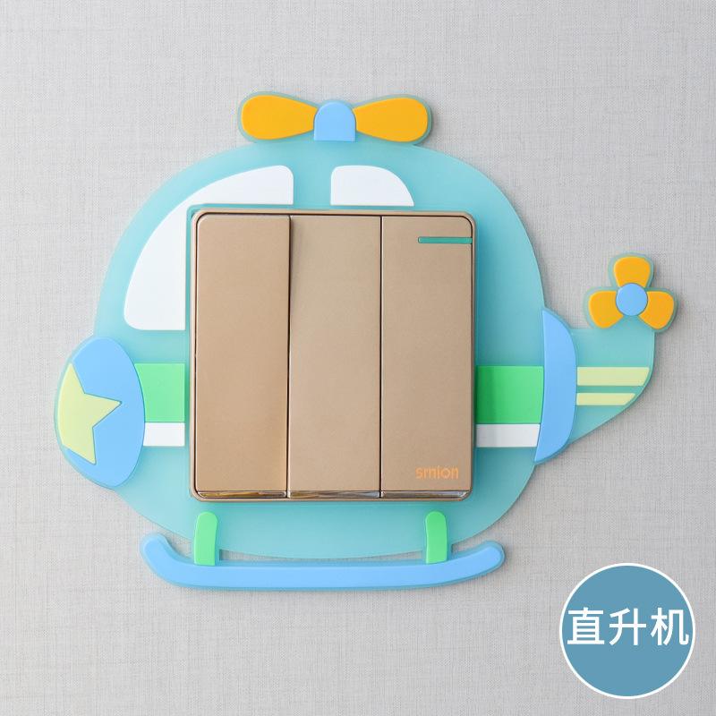 3D Switch Stickers Silicone Wall Sticker Luminous Cactus Plant Protective Cover for Switch Socket Cartoon Home Decoration