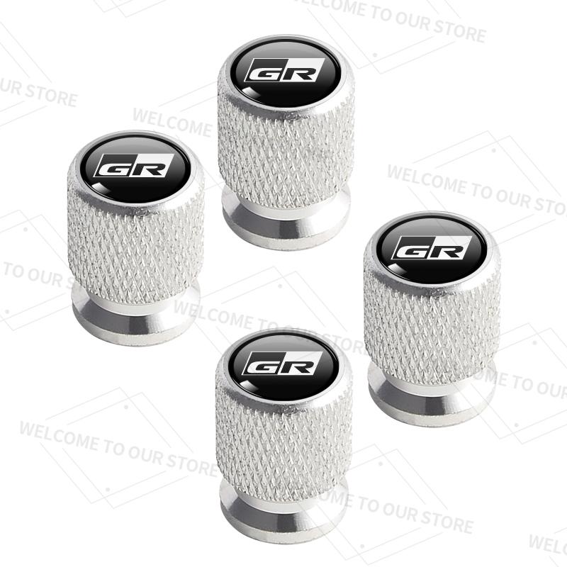 For Toyota ad114pcs/1set For Toyota GR Logo Yaris Levin Hilux Prado Prius Highlander Car Valve Caps Wheel Tires Air Tyre Stem Protective Cover TDX1