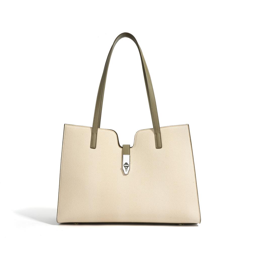 New Square Large-capacity Tote Bag, Simple Commuting Versatile Single Shoulder Handbag, Wide Shoulder Strap.