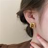 Maillard Brown Square Geometry Stud Earrings For Women New Trend Jewelry Simple Wedding Christmas Girl Gift Jewelry