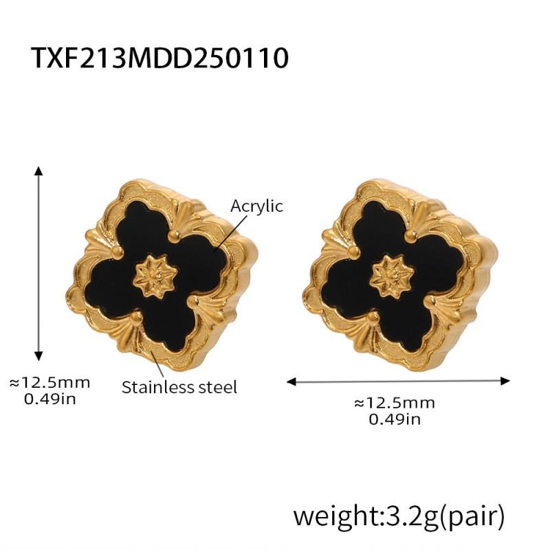Vierblättriges Kleeblatt Schmuckset 18 Karat Vergoldet Halskette Armband Ohrringe Damen