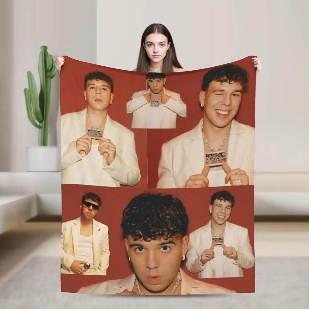 Super Soft Blanket Decorative Rapper Quevedo Music Throw Blanket Flannel Bedspread For Bedroom Funny Sofa Bed Cover