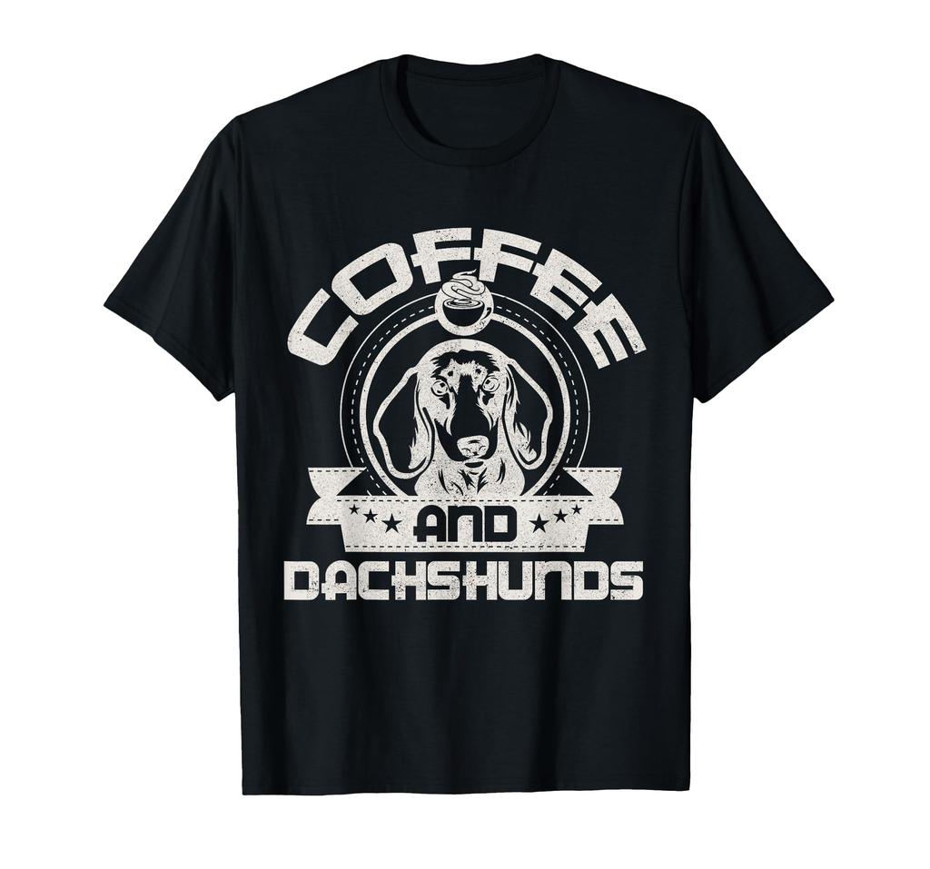 Coffee and Dachshund Coffee Drinking Dog Owner Lover T-Shirt