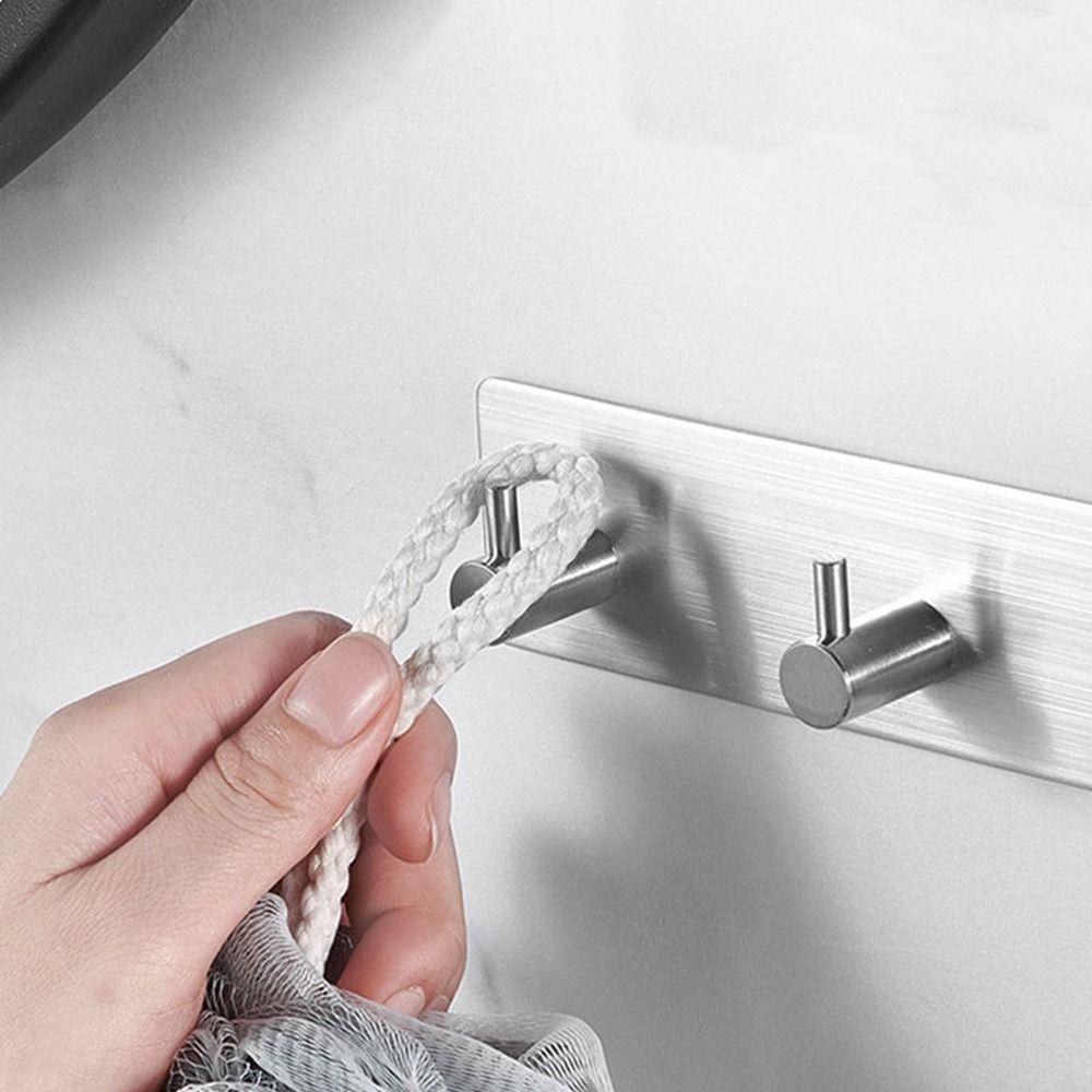 3M Sticker Adhesive Stainless Steel Wall Hook Black Towel Holder Multi-Purpose Coat Hooks Kitchen