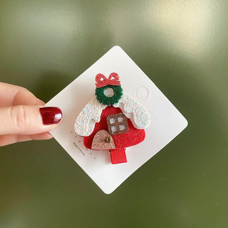 Christmas Cartoon Hair Clips for Girls - Red Holiday Hairpins and Accessories