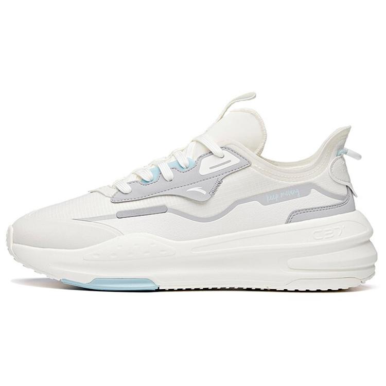 

New Anta C37 Series Anti Slip Wear Resistant Lightweight Breathable Low Top Skateboard Shoes Men s White Gray 912128081-2 40