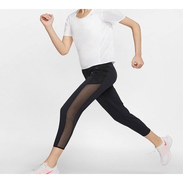 Nike City Sleek Koszulka z krótkim rękawem do biegania Dri-FIT Damska Biała CU3235-100