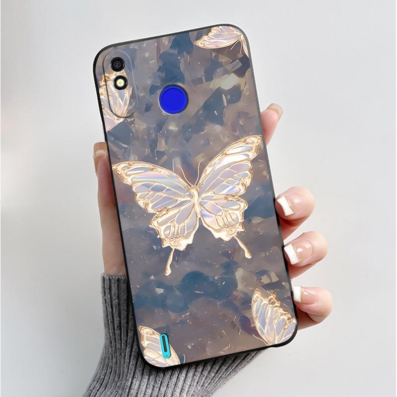 Printed Phone Case For Tecno Spark 4 Lite/POP 3PLUS Funda Capa Soft Silicone Black Shell Cover Cute Flower Cartoon Casing Coque