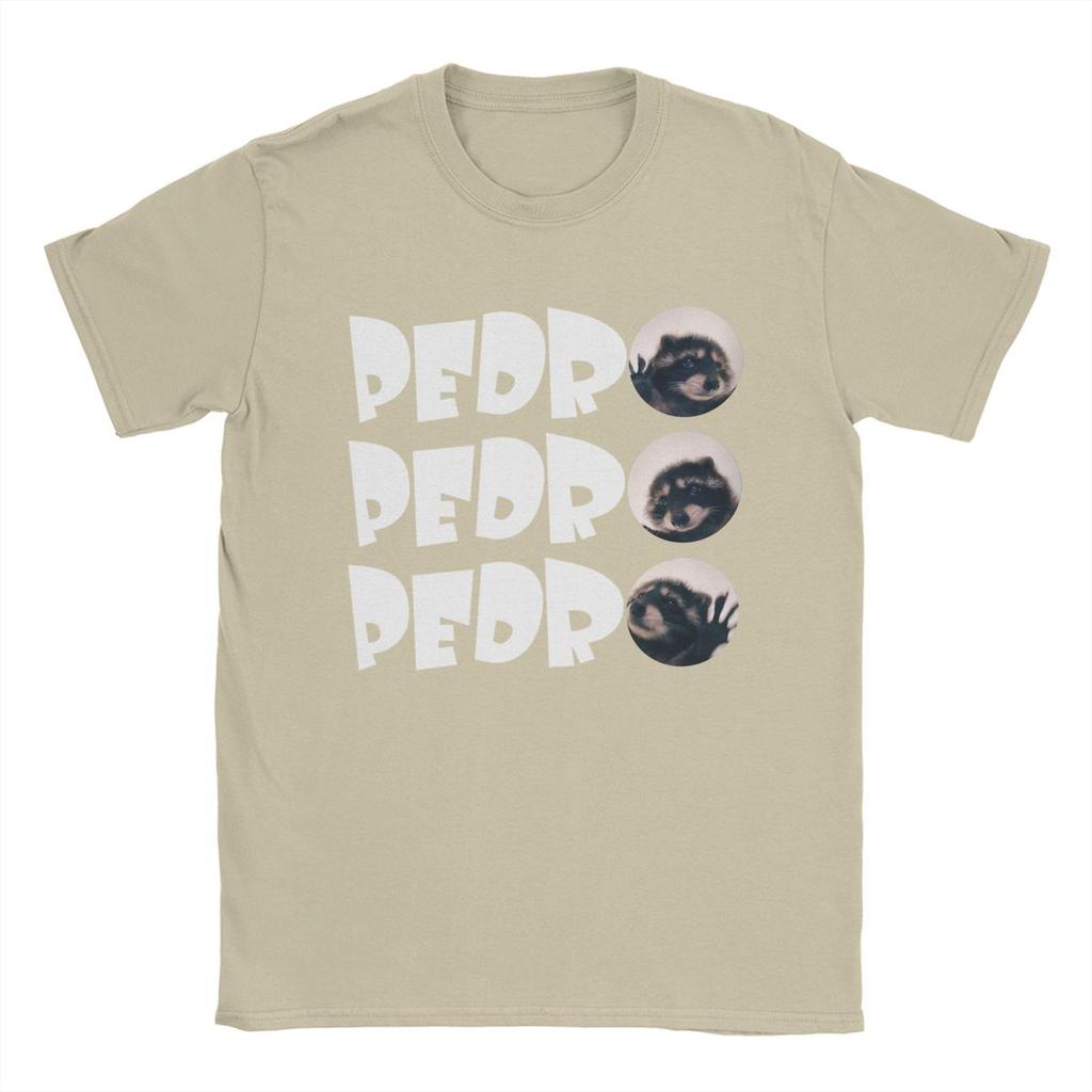 Men's T-Shirt Pedro The Dancing Raccoon Funny Cotton Tee Shirt Short Sleeve T Shirt Crew Neck Clothes Adult
