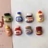 8pcs Resin Refrigerator Magnets Kawaii Seasoning Bottle Miniatures Fridge Stickers  Photo Paste