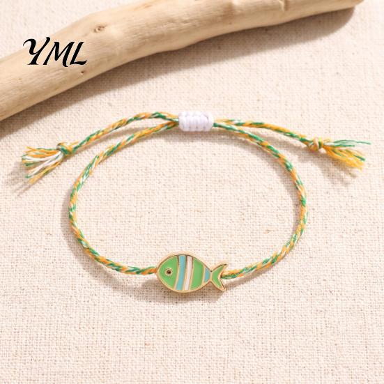 Bunte Freundschaftsbänder Kleiner Fisch Handgemachtes Geflochtenes Armband, Boho Süß Gewebtes Sommer Strand Handgelenk Zubehör Schnur Verstellbares Armband