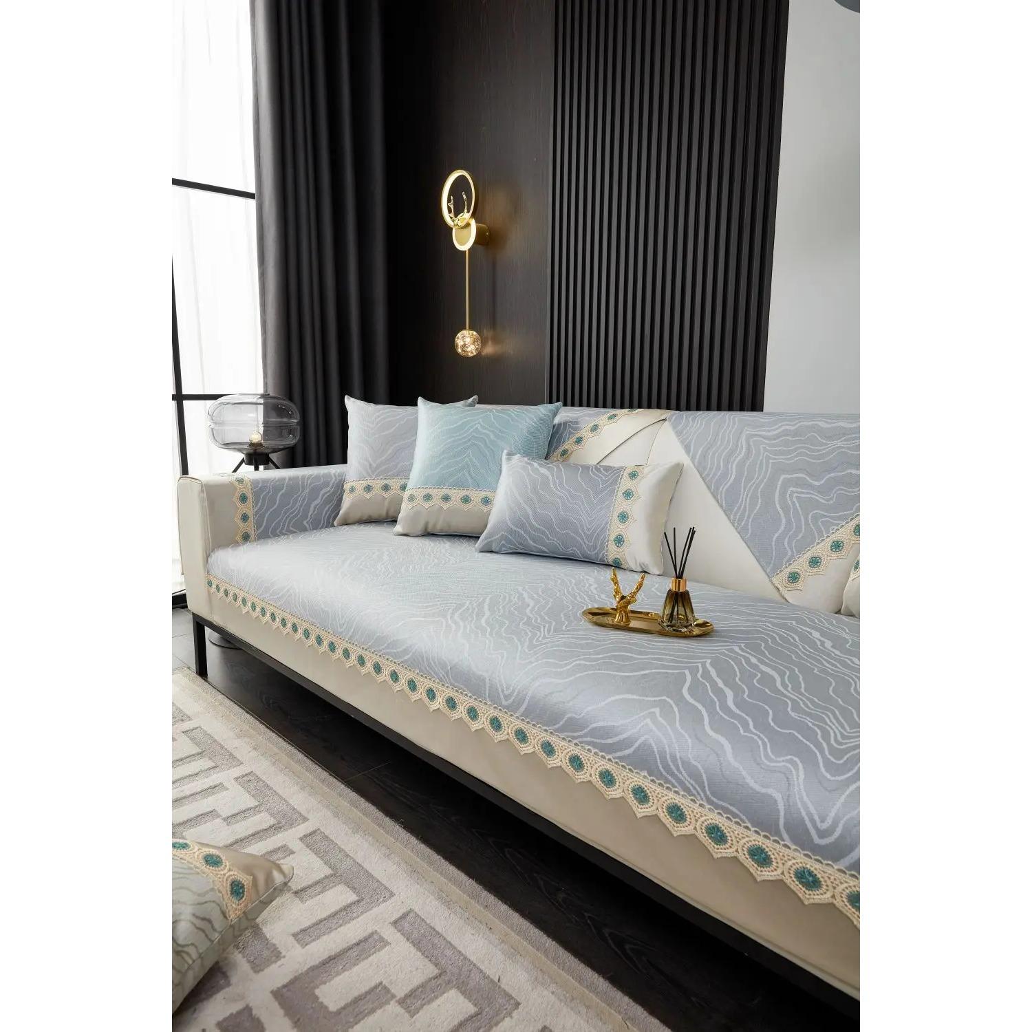 

Универсальная утолщенная подушка для сиденья на четыре сезона, Нескользящая, скандинавская, простая, ленивый чехол для дивана, синель, светлая, роскошная подушка для дивана 70X70cm 1pc