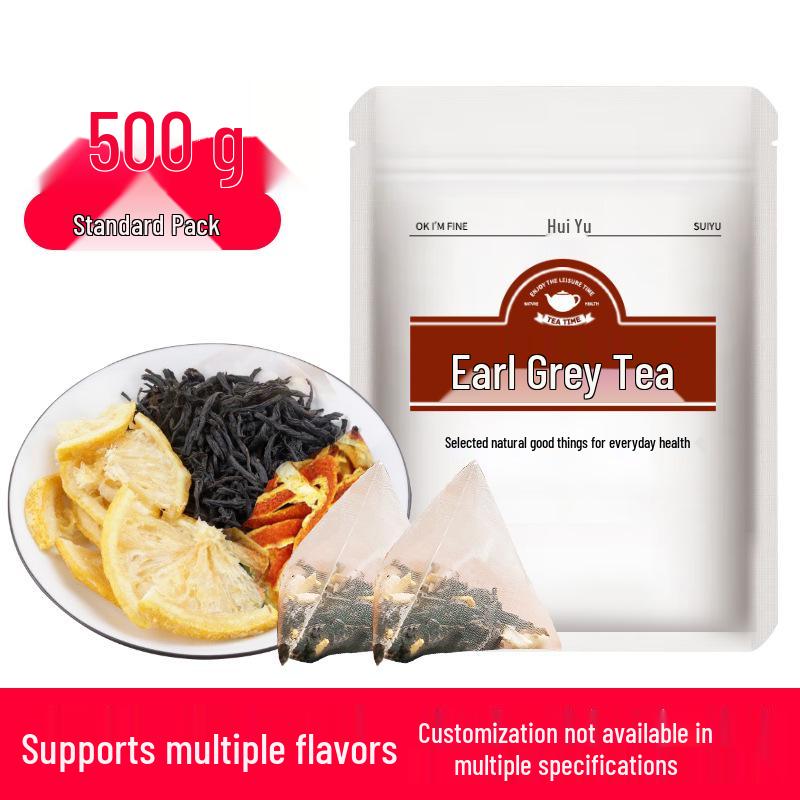 Authentic Earl Grey Black Tea with Rich Aroma, Ideal for Hotel and Catering, Triangle Bag Small Leaf Tea OEM.