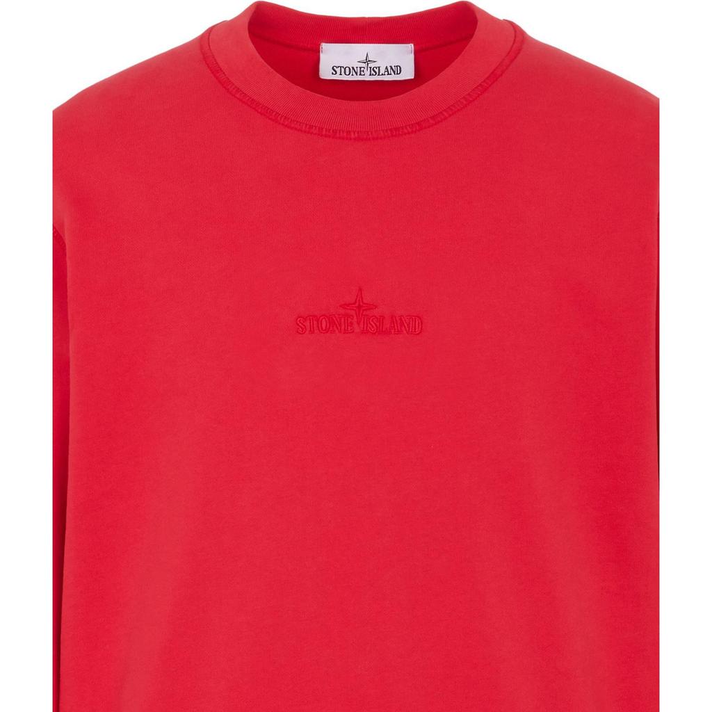 Stone Island Dragon Year Special Collection Solid Color Logo Print Crew Neck Sweatshirt Unisex Sweatshirt Red 8025665CA-V0010