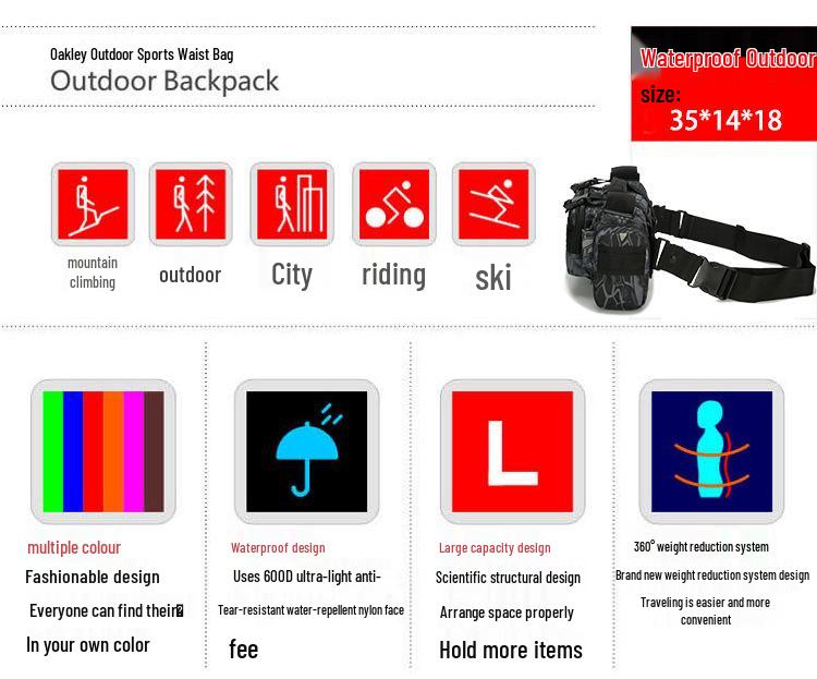 Waterproof Outdoor Tactical Waist Pack for Sports & Photography