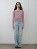KIJUN Sheer Boatneck Knit Dusty Pink