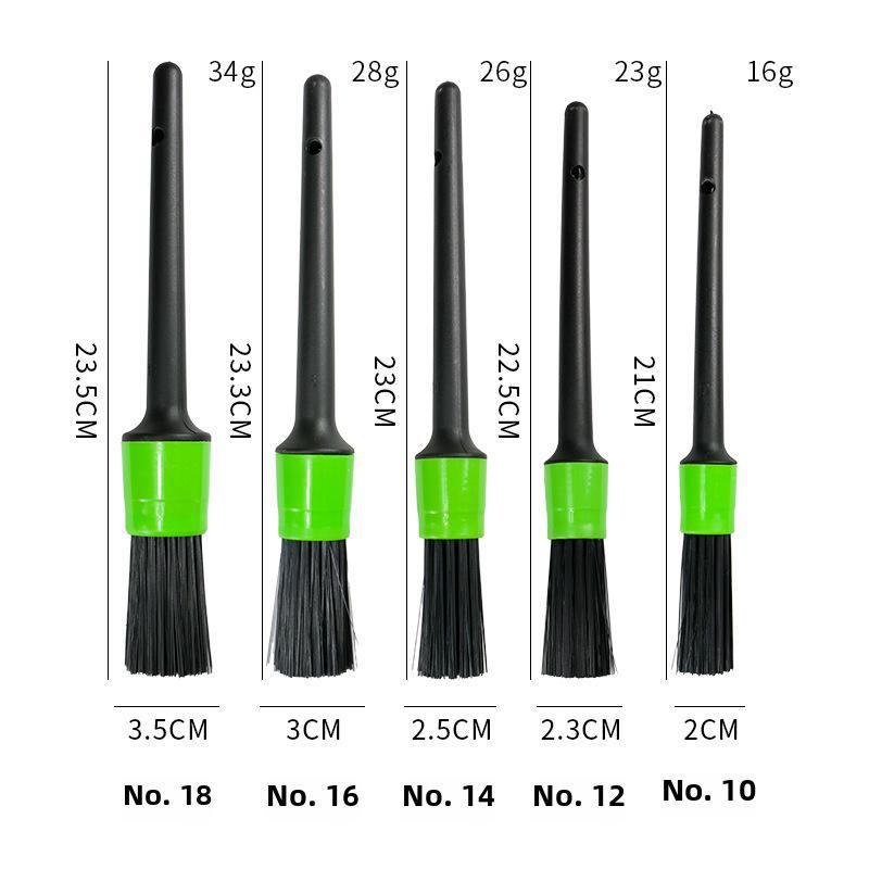 Car Detailing Brush Set: Grille, Air Vent, Wheel Rim, Engine Gap - 5-Piece Kit for Auto Cleaning.