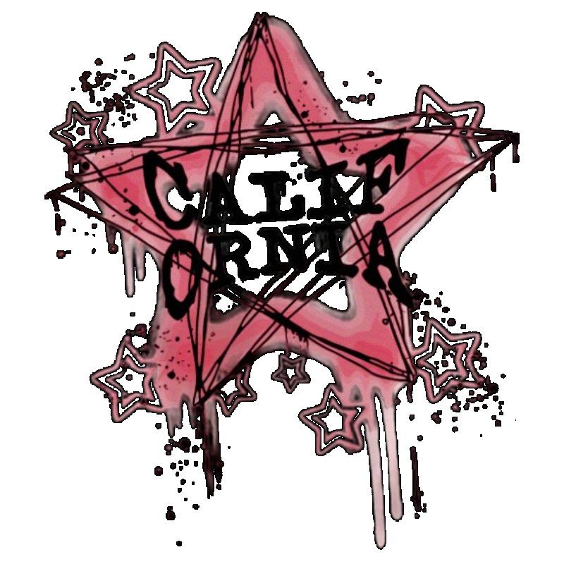 Oversized T-Shirt Black Pink Star Graffiti Print With Text Cali Born For The Night Casual Streetwear Style For Women