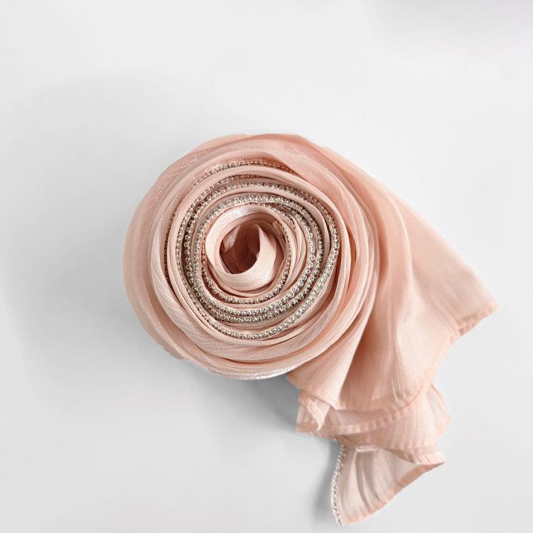 

New Glitter Chiffon Silk Hijab Scarf For Woman Muslim Hijabs Scarf Fasion Shinny Headscarf High-quality Wrinkle Scarves 180*70cm