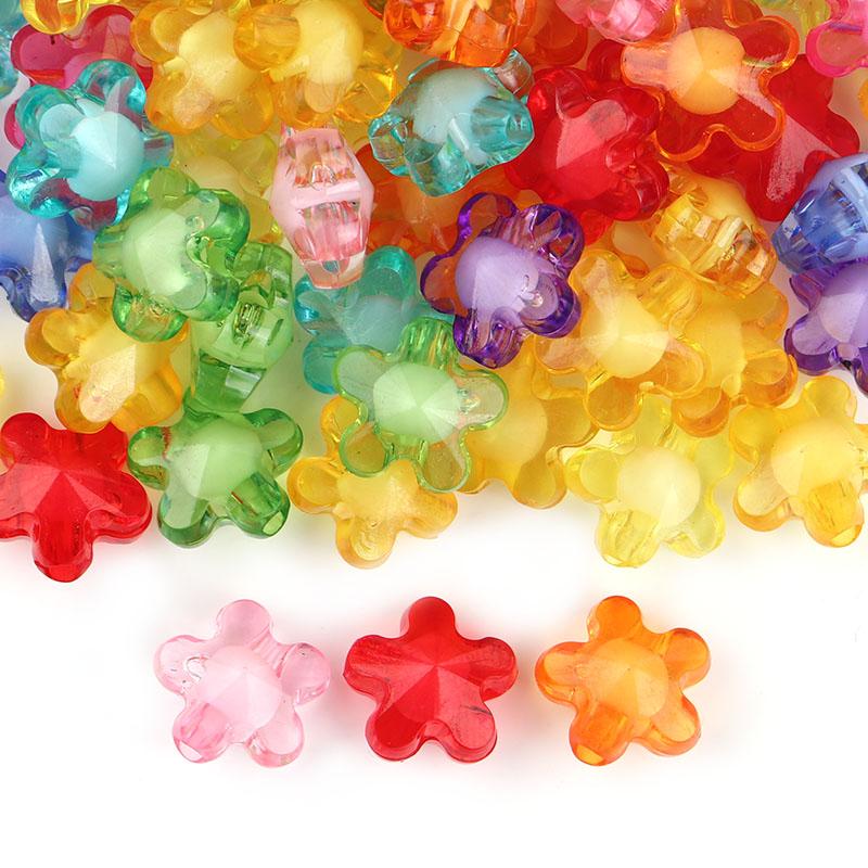 

50pcs/Lot Acrylic Flower Spaced Beads Irregular Beads For Jewelry Making DIY Kids Puzzle Handmade Charms Bracelet Earrings
