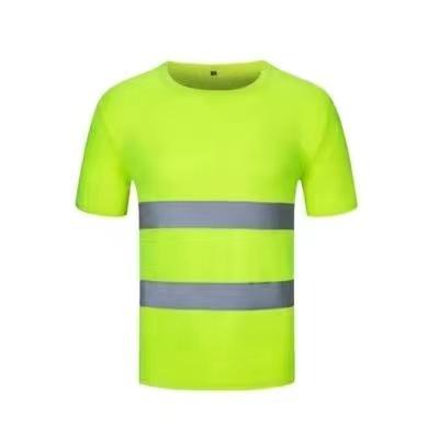 Outdoor Shirt Fluorescent High Visibility Safety Work Shirt Summer Breathable Work T Shirt Reflective Vest T-Shirt Quick Dry M